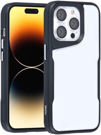 TUNIQ Backcover hoesje - iPhone 14 Pro - Zwart - Hybride design met antislip grip