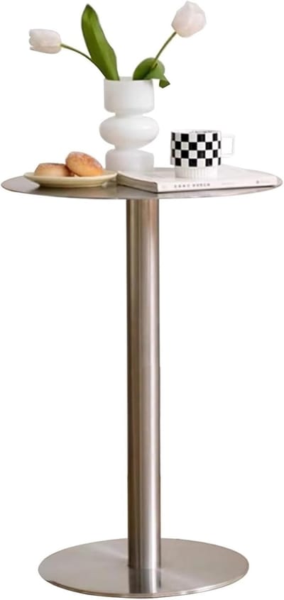 Roestvrij stalen tafel - Bijzettafel Bistrotafel - Kleine Ruimte - Waterdicht Krasbestendig - 40x40x105 cm - Zilver