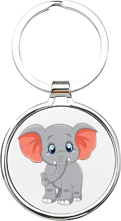 Akyol - olifant Sleutelhanger - Olifant - dierenliefhebbers - olifantje - olli - safari - afrikaanse olifant - aziatische olifant - grijze olifant - mammoet - slurf - sleutelhanger voor kinderen - dierentuindieren - 4 x 7,5 CM