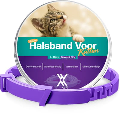 TeekShield Halsband - Kat/Poes - Paars - Comfortabele Siliconen Halsband in Verstelbaar Design
