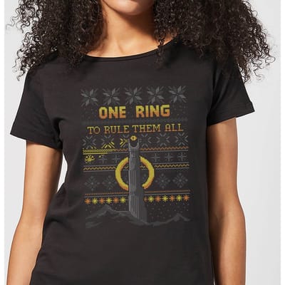 The Lord Of The Rings One Ring Women's Christmas T-Shirt in Black - 3XL