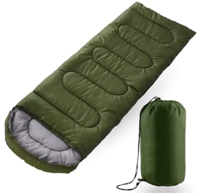 SMH LINE® Slaapzak - Mummieslaapzak - 3 seizoenen - 10 - 25 °C - Lichtgewicht - ca. 210x75 cm - Incl. Compressiezak - Groen