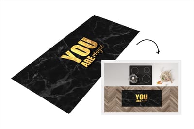 Keukenloper - Loper keuken - Quotes - Magic - Goud - Marmer - 120x50 cm - Keukenloper vinyl