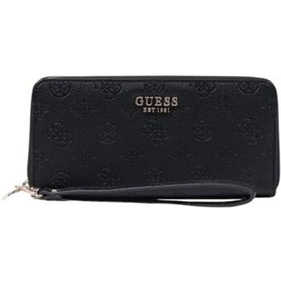 GUESS portemonnee Ella Logo SLG Zip Around Black Logo zwart