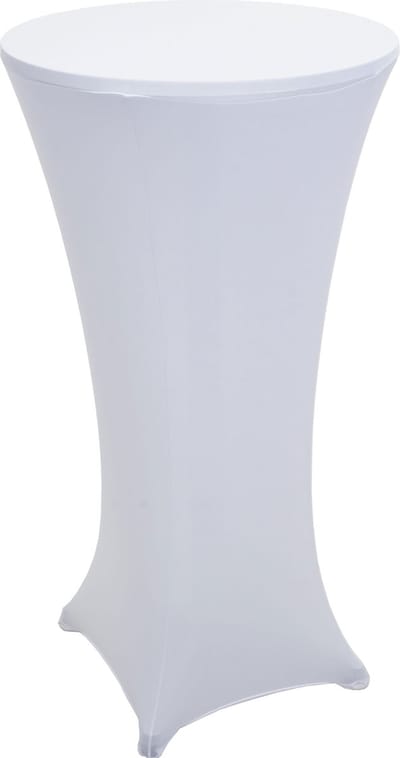Set bartafel + bartafelhoes MCW-J30, bistrotafelhoes, inklapbaar in hoogte verstelbaar Ø 60cm ~ hoes wit