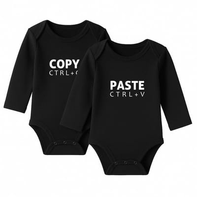 Romper Copy Paste - zwart - lange mouw
