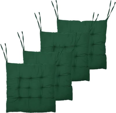 Comfortabele Kussens voor Stoelen - 4 x 40cm Tuinkussens met Bindlinten, Geschikt voor Binnen en Buiten, Perfect voor Eetkamer, Woonkamer of Studie (Groen)