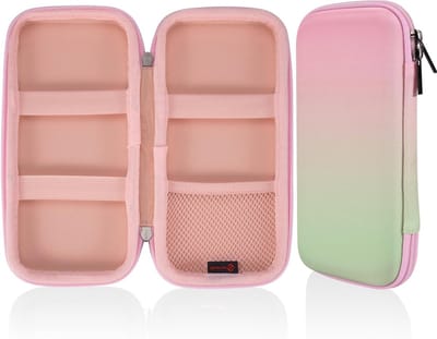 Ruime en Schokbestendige Etui voor Potloden en Pennen - Ideaal voor School en Kantoor, Roze-Groen Ombre