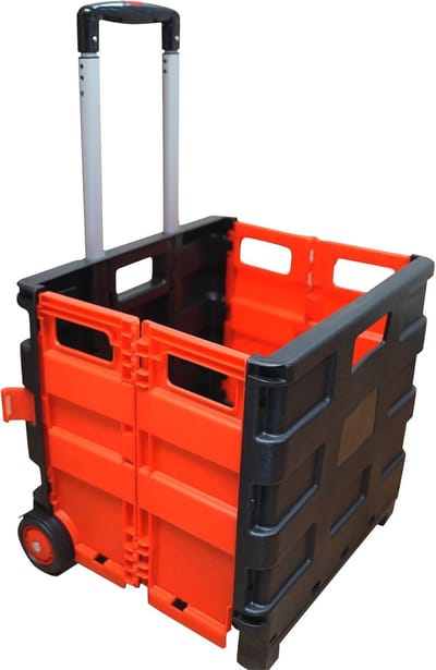 Opvouwbare Trolley met Wielen - 25kg Capaciteit Shopping Cart met Telescopisch Handvat
