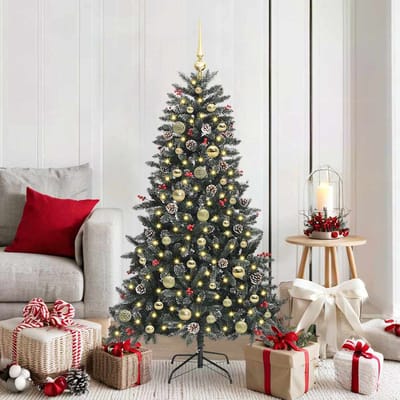 vidaXL - Kunstkerstboom - Groen - 150 - cm - PVC - en - Plastic - en - Staal