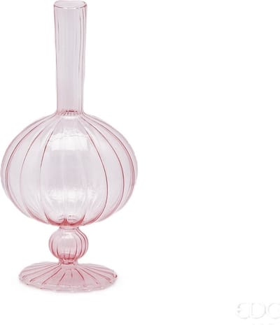 EDG Bloemenvaas Glas Roze D 13 cm H 26 cm Opening 2 cm