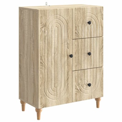 vidaXL - Dressoir - met - lade - Sonoma - Eiken - 66 - x - 34,5 - x - 90 - cm - Bewerkt - hout