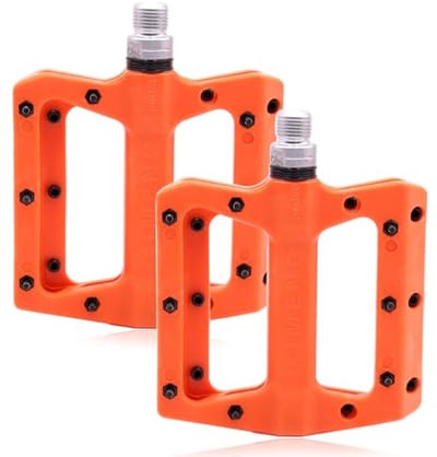Fiets pedalen - Platte pedalen - Fietsen op de weg - Nylon fiber materiaal - 9/16 inch - Oranje