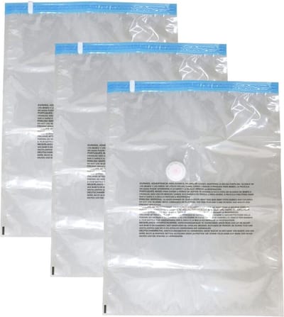 Bolsa Vacuumzakken voor kleding/textiel - Vacuum opbergzakken - 6x stuks - transparant - 45 x 60 cm - Ook voor kussens en dekens