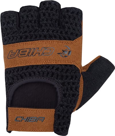 Chiba Fietshandschoen - Retro - Zomer - Zwart/Bruin - maat S