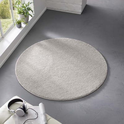 Rond vloerkleed effen - Qualis grijs 160