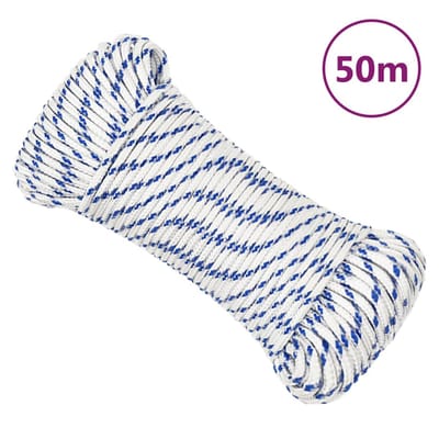 vidaXL - Boot - touw - 4 - mm - 50 - m - polypropyleen - wit