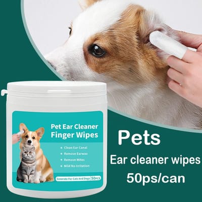 Reinigingsproducten voor huisdieren Oorreinigingsdoekjes Oorverzorgingsvingertoppen Oormijtverwijdering Oorreinigingsproducten voor katten en honden voor huisdieren 1 box  50 pieces