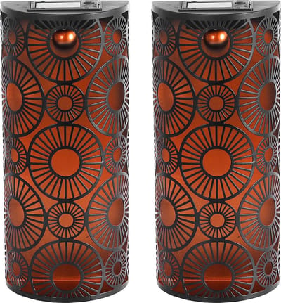 Luxform wandlantaarns - zonne-energie - set van 2 - ijzer - 30 cm hoog