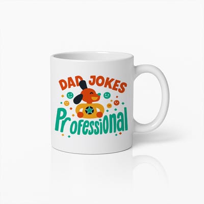 Dad Jokes Professional Mok – 330 ml Grappige Koffiebeker voor Vaders – Perfect Humoristisch Cadeau voor Vader, Vaderdag of Verjaardag
