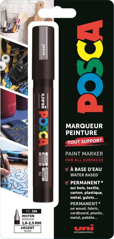 Uni Posca Uni Posca Verfmarker 5M Zilver Blister