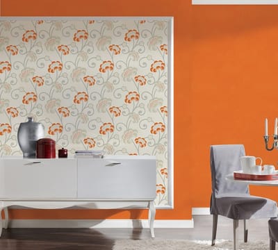 Behang glitter oranje bloemen San Francisco-AS Creation 30054-1