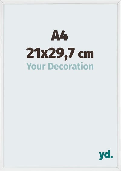 Your Decoration - Fotolijst A4 21x 29,7 cm - Aluminium - Wit Hoogglans - Aurora