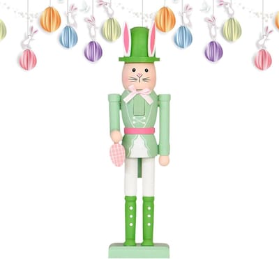 Paas Notenkraker - Houten Figuur Decoratie - Feestelijke Aankleding - Gedetailleerd Ontwerp - 339 cm - Groen
