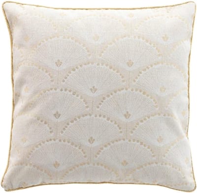 Decoratieve Kussen Beige Goud 45 x 45 cm met Rits van Katoen - Inclusief Vulling, Perfect voor Bank en Bench, Modern en Comfortabel Kussen