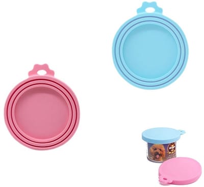 Dailygoods- Blikdeksel Universeel - 2 Stuks - Siliconen - Geschikt voor Dierenvoer - Koude- en Hittebestendig - Flexibele Afdichting - Voedseldeksel