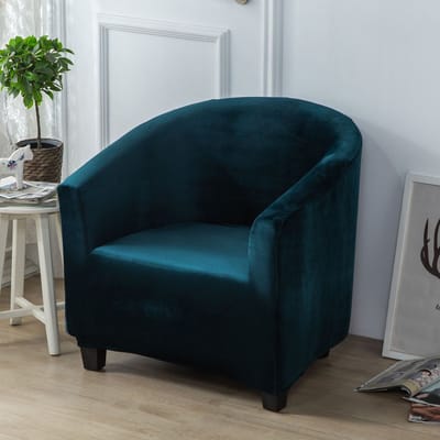 Effen Kleur Verdikte Zilvervos Fluweel Sofa Hoes Melkzijde Halfronde Boog Sofa Stoelhoes Internetcafé Eenpersoons Sofa Hoes 60*40cm
