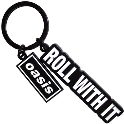 Oasis - Roll With It Decca Logo Charm Sleutelhanger - Zwart/Wit