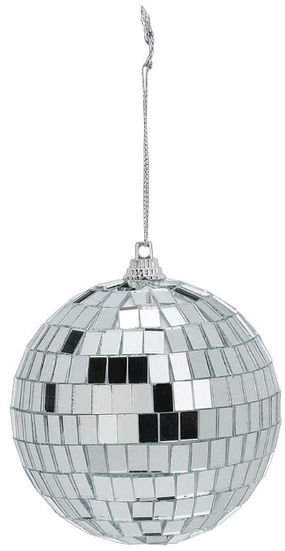 Inge Christmas Decor Disco kerstbal - zilver - D9 cm - glas/foam - discobal/discobol - kerstversiering