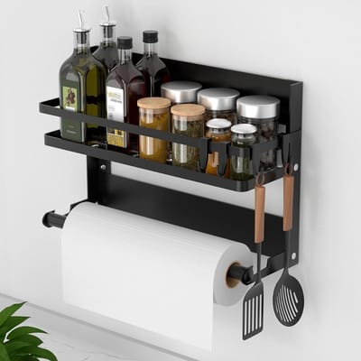 TIM® Kruidenrekophangbaar-Kruidenrek-Zwart-30cmx11cmx21cm
