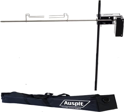 Auspit "The Little Aussie Legend" Basis Set – Autonoom Draaispit Rotisserie voor Kampvuur, BBQ, Camping & Outdoor Cooking