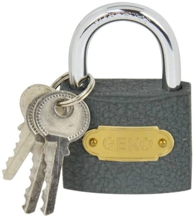 GEKO Hangslot - Lichtgewicht - Gietijzer en Staal - 50mm - Inclusief 3 Sleutels