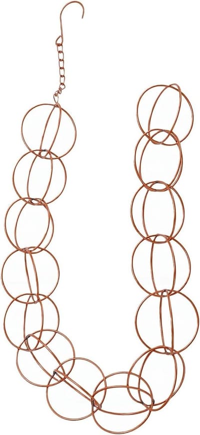 Regenketting - Dakgoot Ketting - Water Leiden - Artistiek Ringontwerp - 120 cm - Koper
