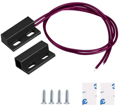 Dailygoody - Magnetische Schakelaar - Veiligheidsraampoortcontact - Zwart en Rood - Alarmreedschakelaar - Geschikt voor Deuren en Poorten