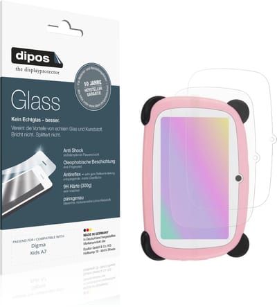 dipos – 2x Matte Pantserfolie geschikt voor Digma Kids A7 | 9H Screenprotector