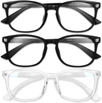 Stijlvolle blauwlichtbril voor dames - 99% blauw licht blokkering - lichtgewicht TR90-monturen - 3 stuks
