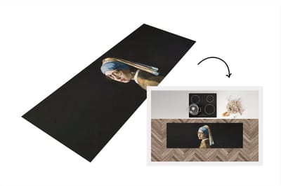 Keukenloper - Loper keuken - Meisje met de parel - Johannes Vermeer - Bril - 150x50 cm - Keukenloper vinyl