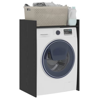 vidaXL - Wasmachinekast - Zwart - Eiken - 67,5 - x - 48 - x - 97 - cm - Bewerkt - hout