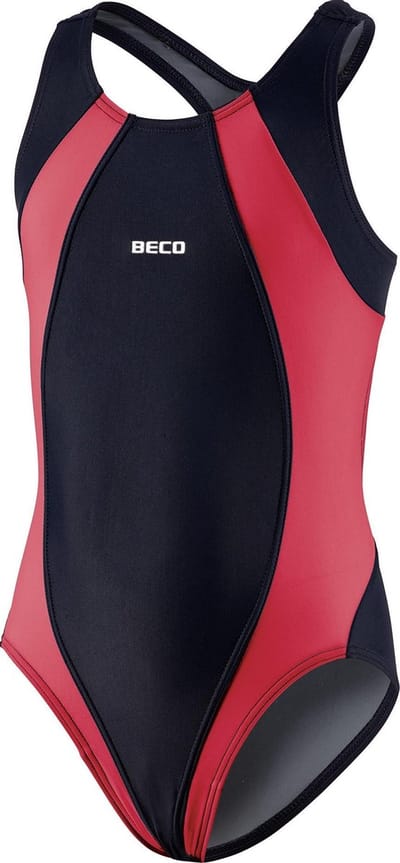 BECO Badpak - Meisjes - Polyamide - Rood/zwart - Maat 128