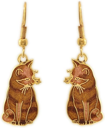 Behave Oorbellen hangers poes bruin