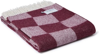 Plaid Bijou bordeauxrode - 150x183 - Nieuw Wol - Tweedmill UK