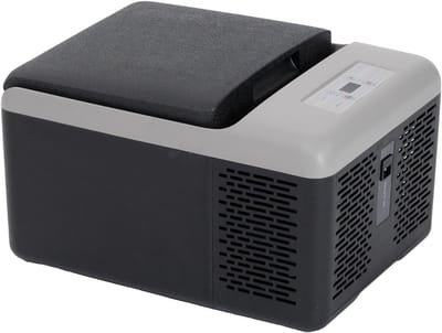 Elektrische Koelbox - Compressorkoelbox 9 Liter - Mini Koelkast voor Auto & Camping - Mobiele Auto Koelkast 12V & 24V - Kleine Draagbare Vriesbox - Compacte Elektrische Koelbox met Compressor - Koelen & Vriezen - Zwart
