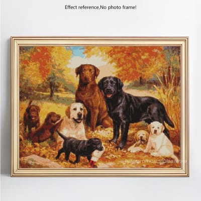 Peinture diamant à faire soi-même, perceuse ronde complète, animaux, chien, broderie, image en strass 20X30CM black