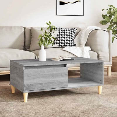 vidaXL - Salontafel - 90x50x36,5 - cm - bewerkt - hout - grijs - sonoma