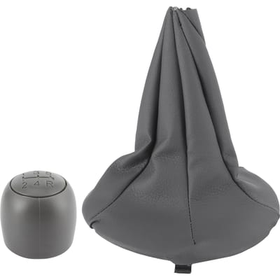 5 Versnellingen Versnellingspookknop met Stofdichte Hoes Kragen Vervanging Geschikt voor Fiat Panda 500 500C gray