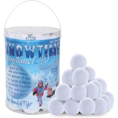 Kerst 40 Stuks Kunstsneeuwballen Nep Sneeuwbalgevecht voor Kinderen Binnen Buiten Speelgoed Sneeuwballen white
